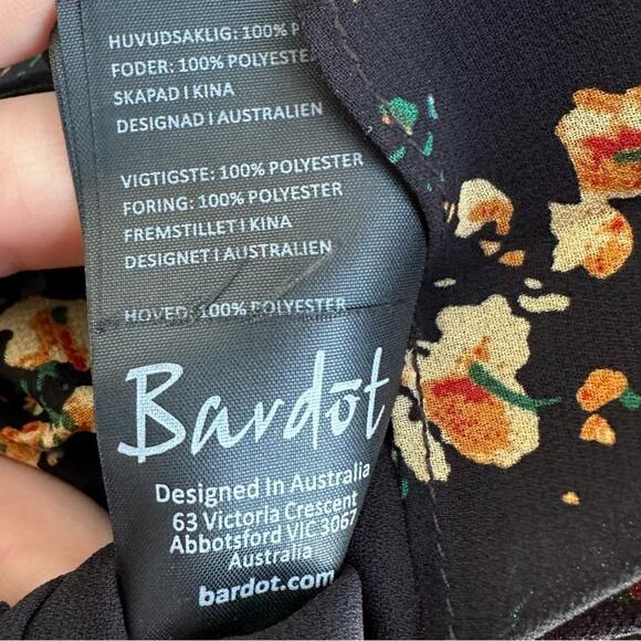 Revolve Bardot Ditsy Layered Black Floral Dress | Off Shoulder Spring Coquette - Picture 11 of 13